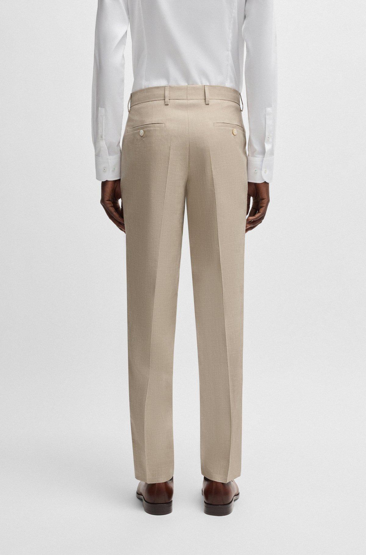 Slim-fit suit in a micro-patterned linen blend Product Image