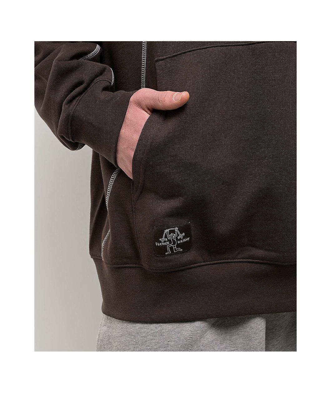 adidas Shmoofoil Dark Brown & Core White Featherweight Hoodie Product Image