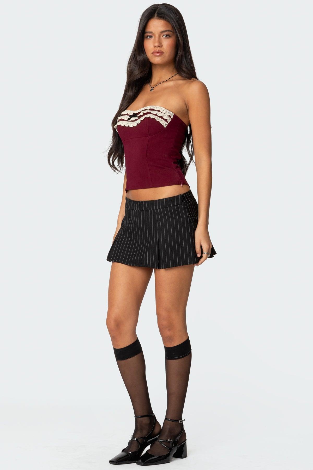 Eyelet Ruffle Strapless Top Product Image