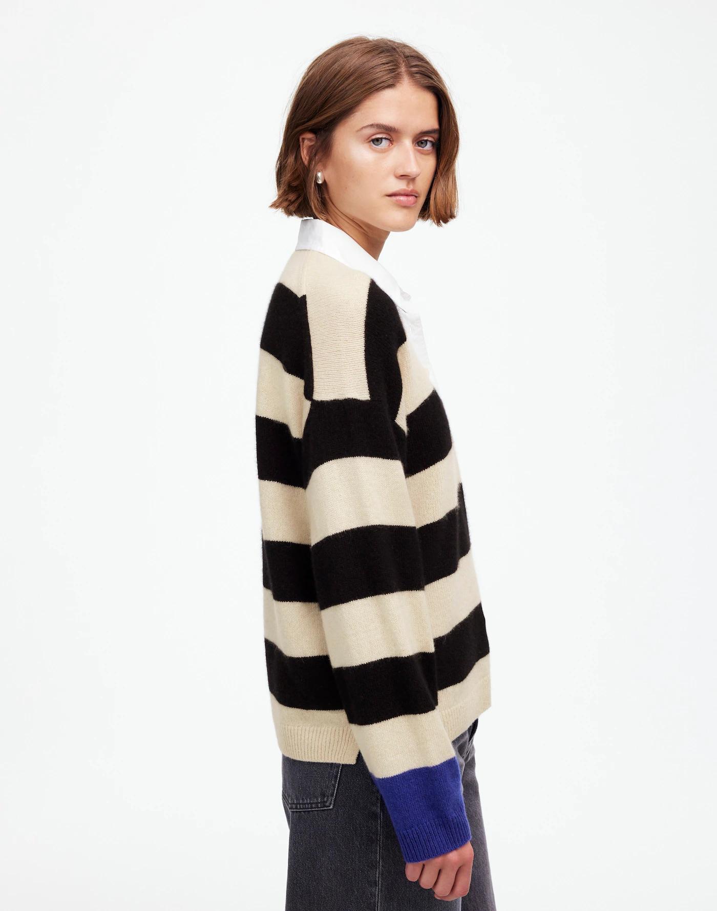 Cashmere-Wool Blend Rugby Sweater Product Image