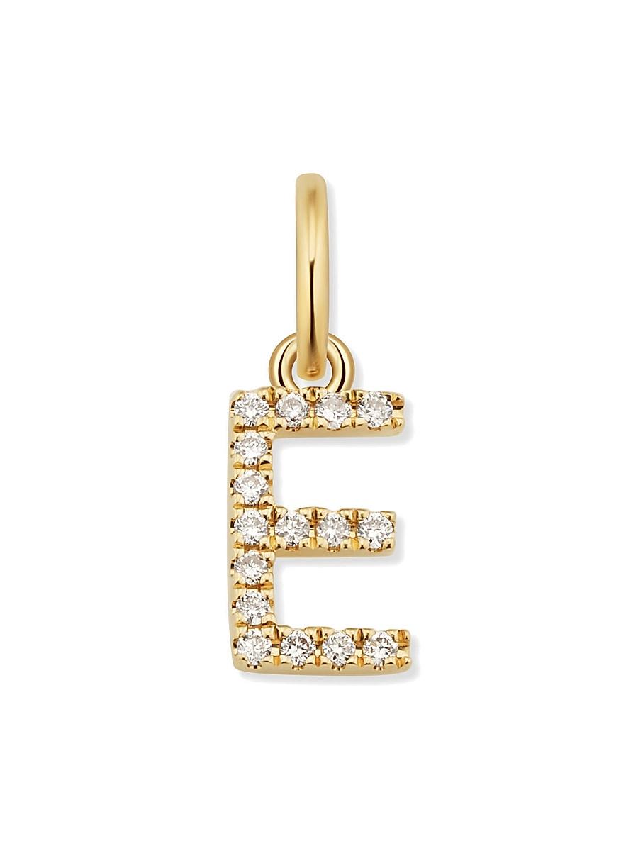 Womens 14K Yellow Gold My Letter Diamond Initial Pendant Charm Product Image