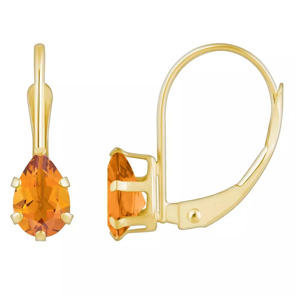 Celebration Gems 10k Gold Pear Shape Lab-Created Ruby Leverback Earrings, Women's, 10k Whgold Product Image