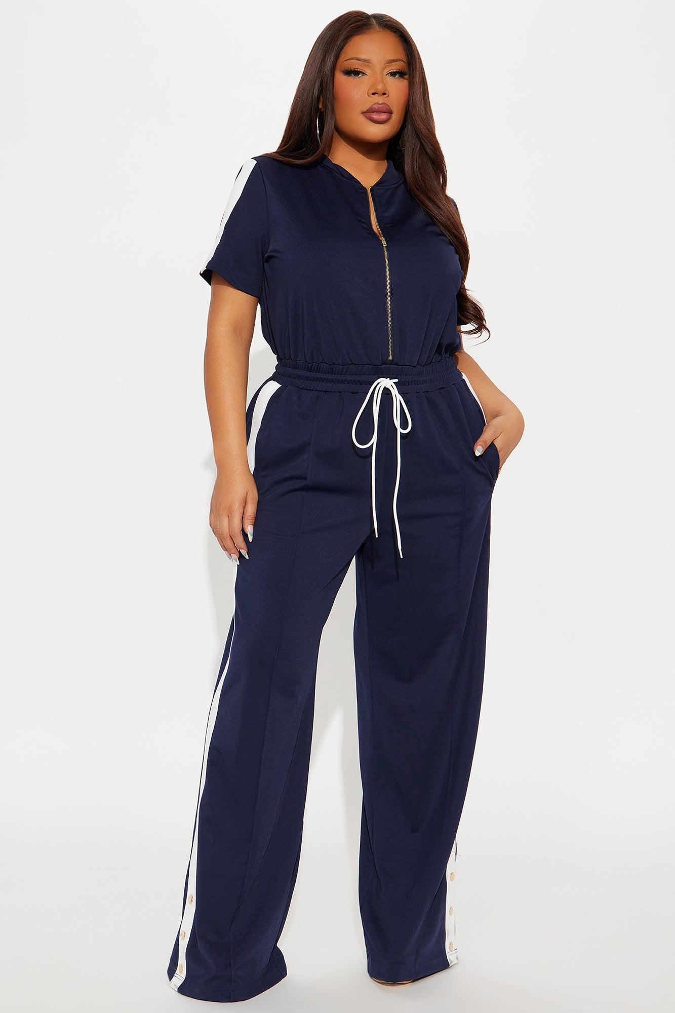 Lianna Short Sleeve Jumpsuit - Navy Female Product Image