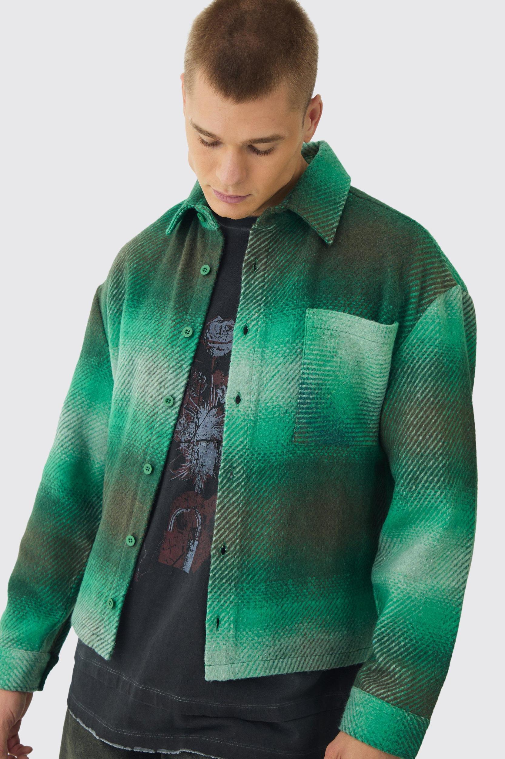 Regular Fit Brushed Flannel Shirt Jacket | boohooMAN USA Product Image