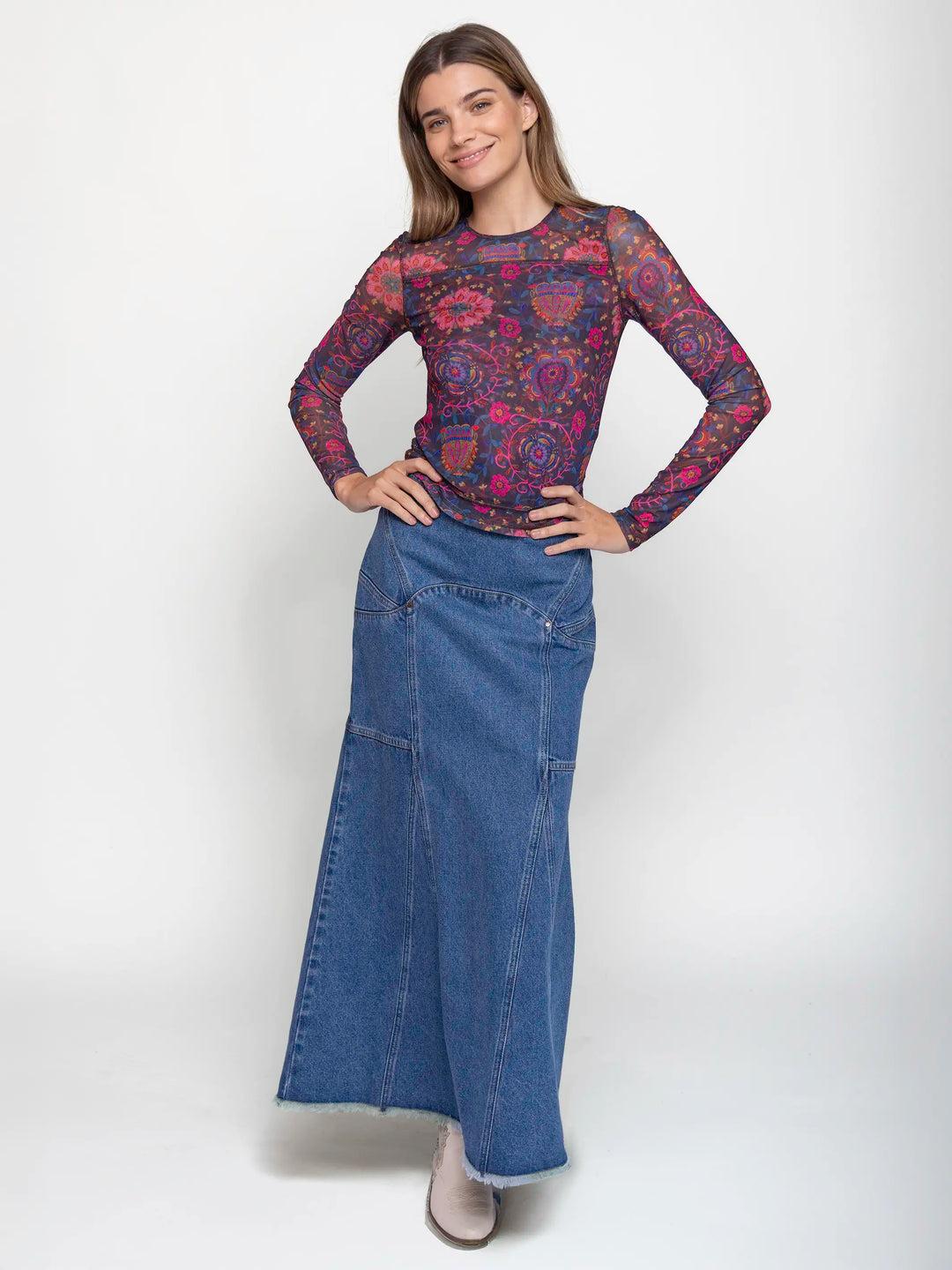 Sloane Mesh Long Sleeve Top Product Image