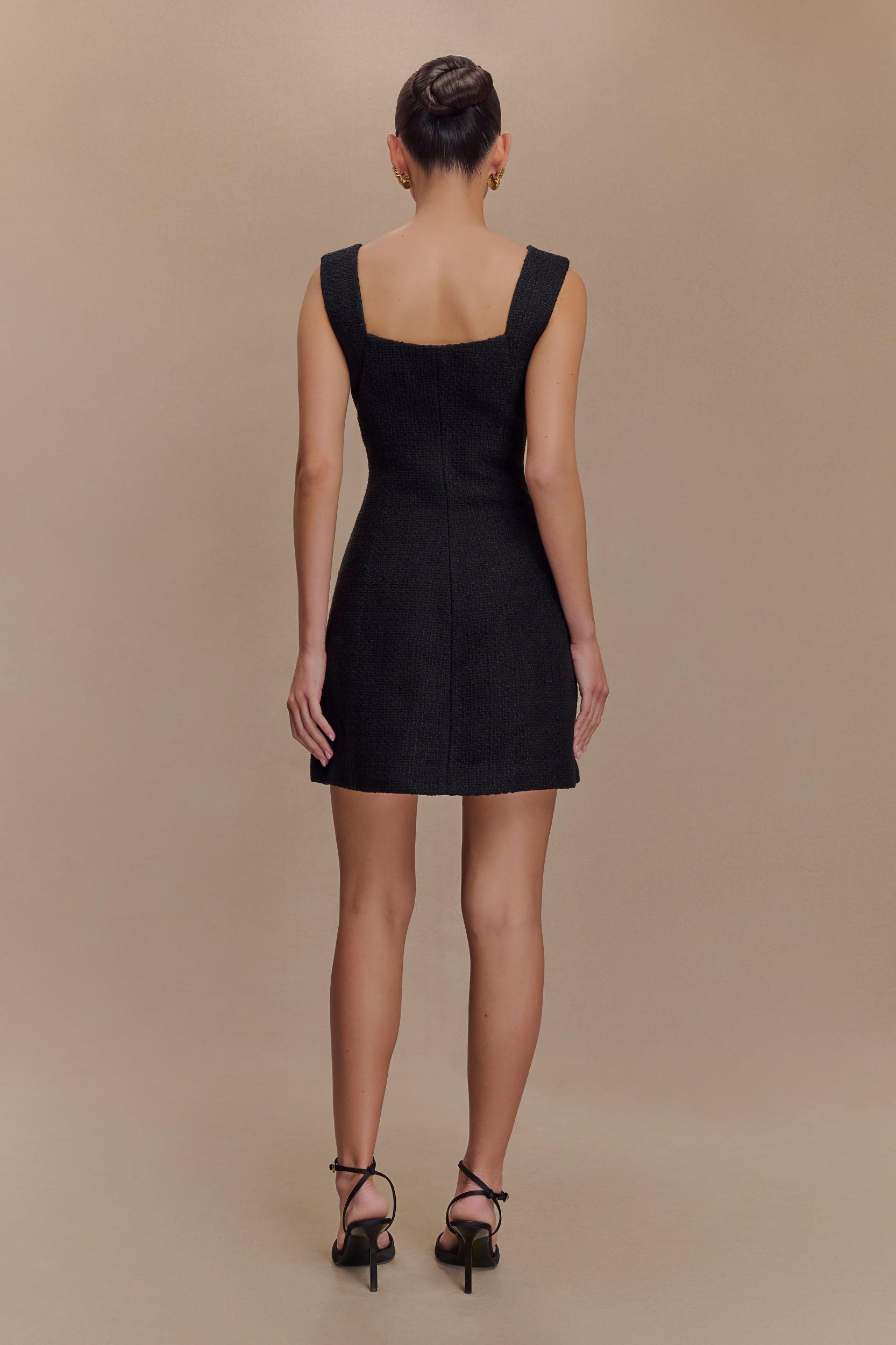Desire Boucle Mini Dress - Black Product Image