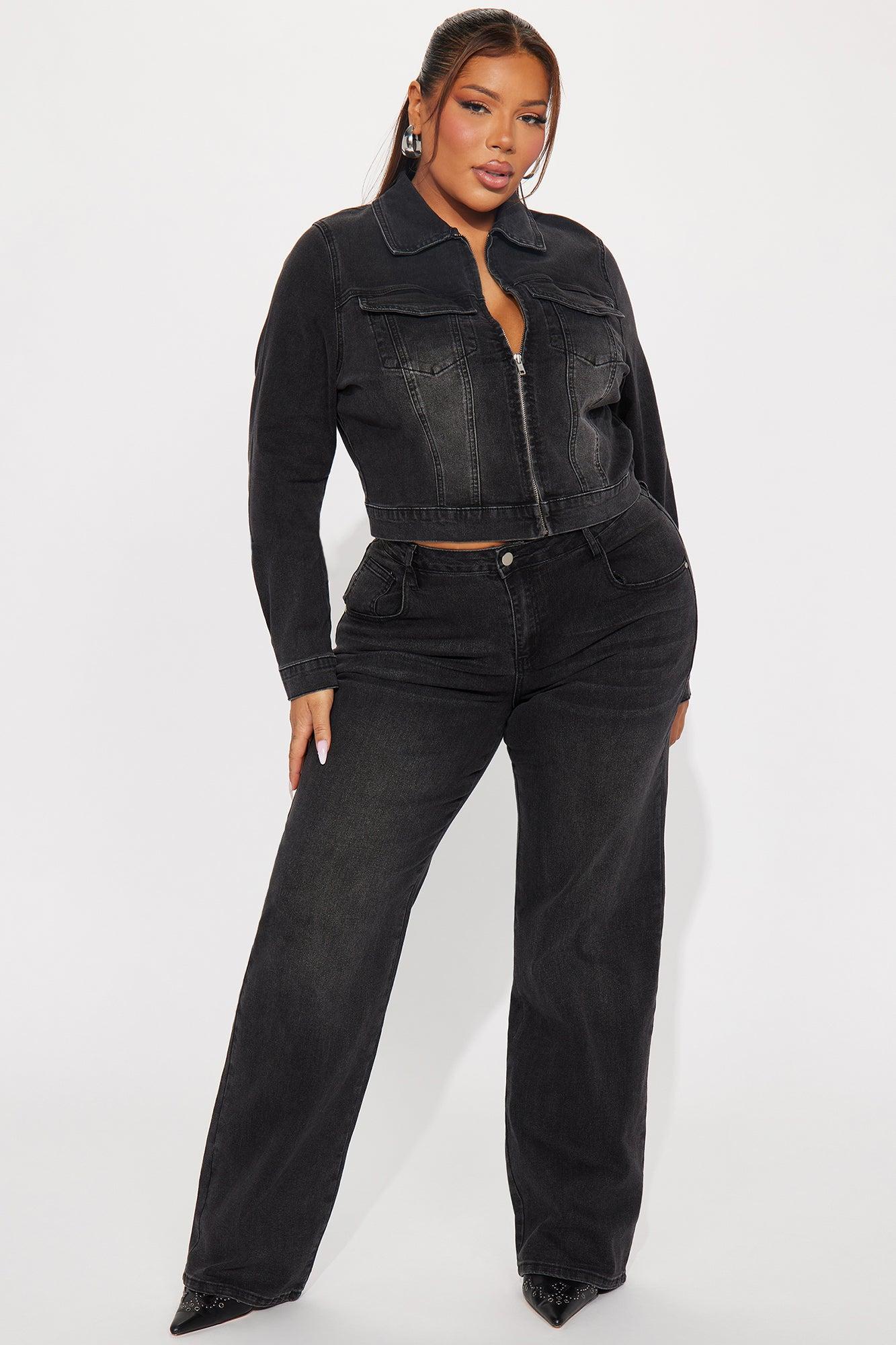 Vita Low Waist Stretch Baggy Jeans - Black Wash Product Image