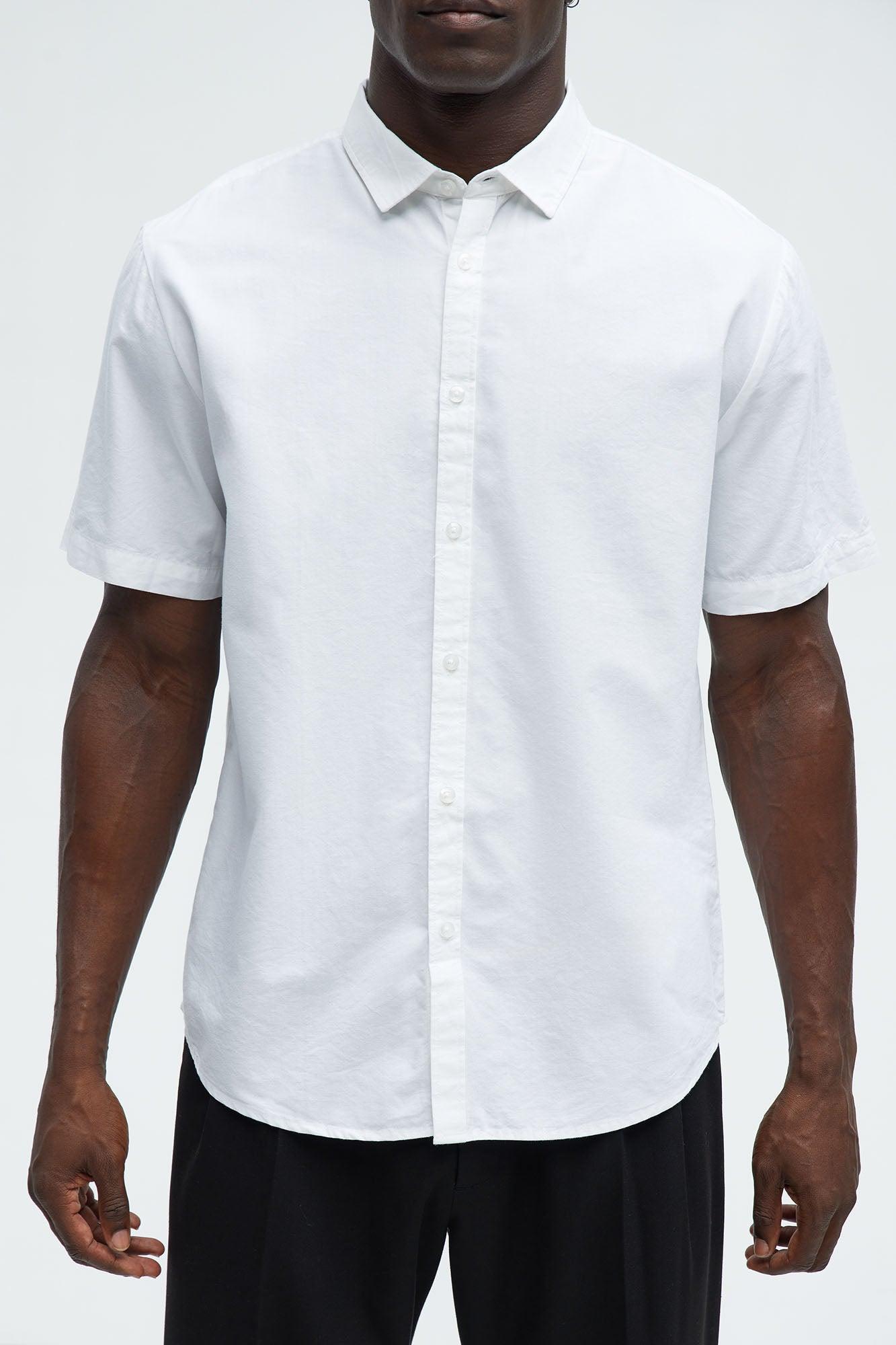 Ryland Short Sleeve Button Up Shirt - White Product Image