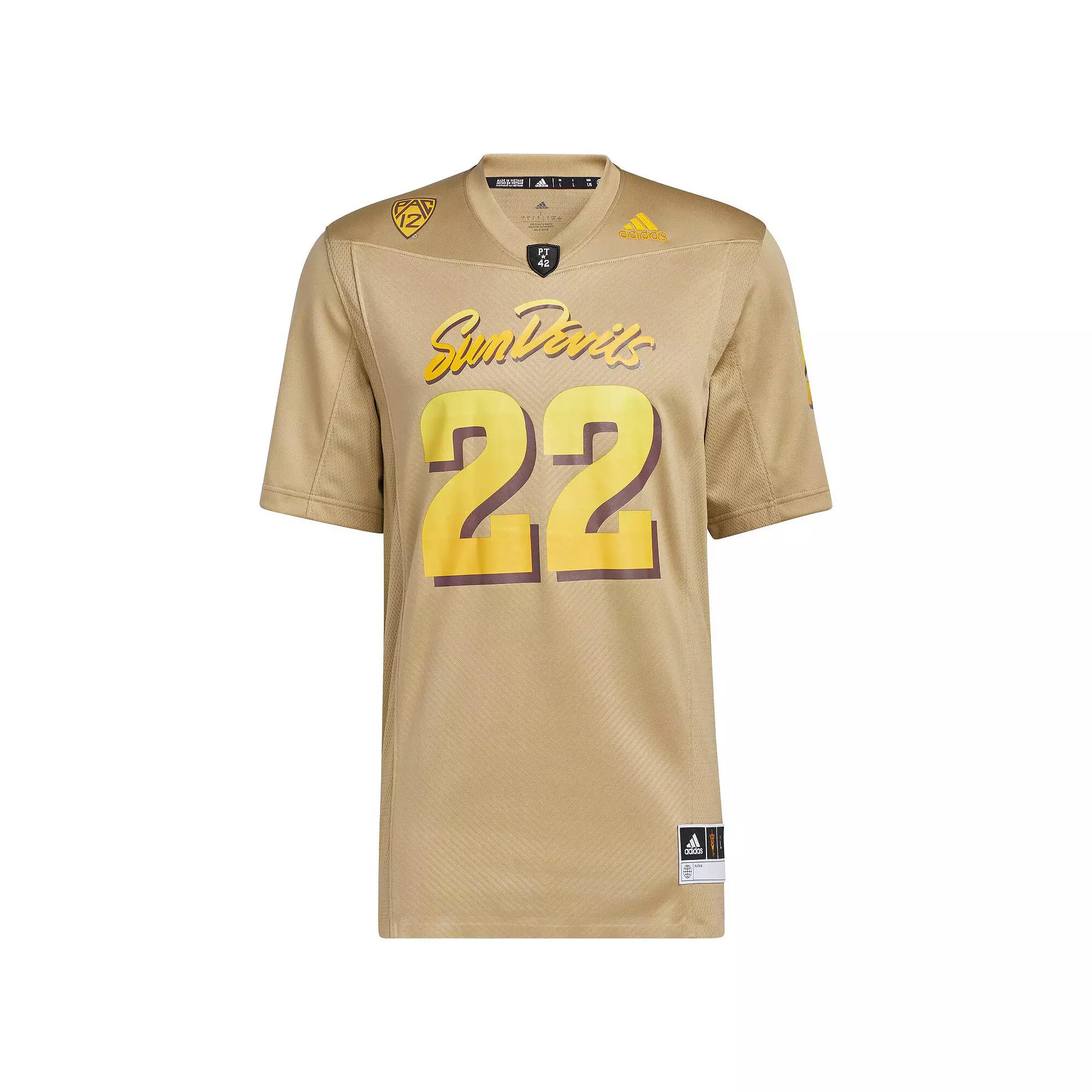 Men's adidas #22 Cream Arizona State Sun Devils Premier Strategy Jersey, Size: XL, Beige Product Image