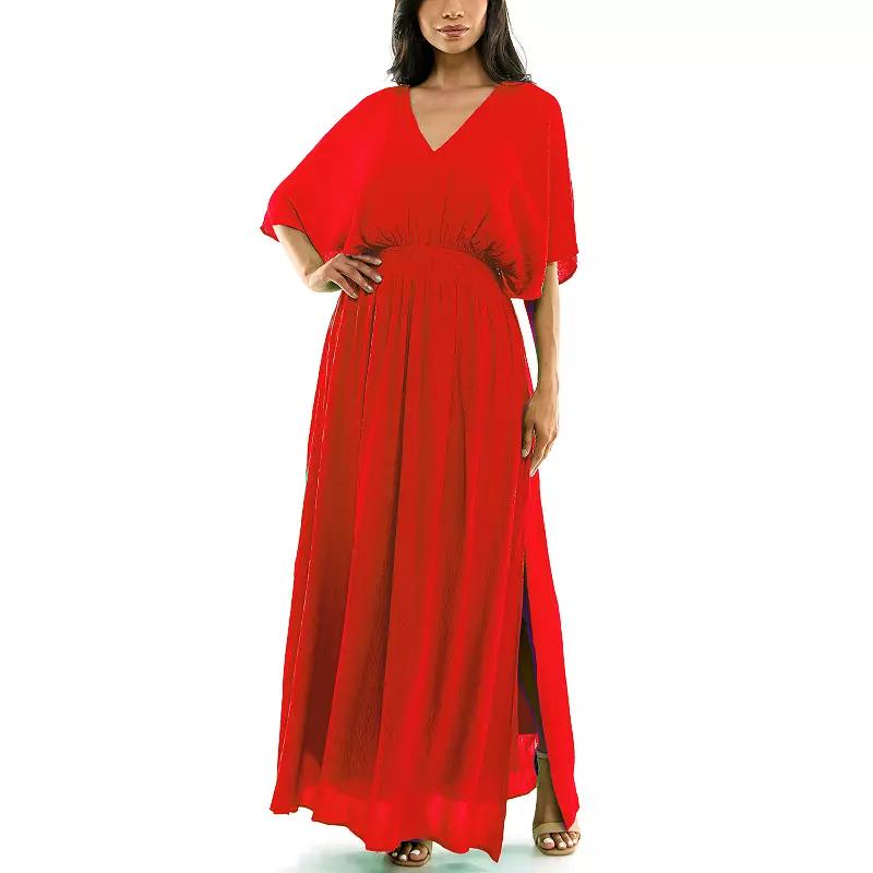 Women's Nina Leonard Smocked Maxi Dress,  Product Image