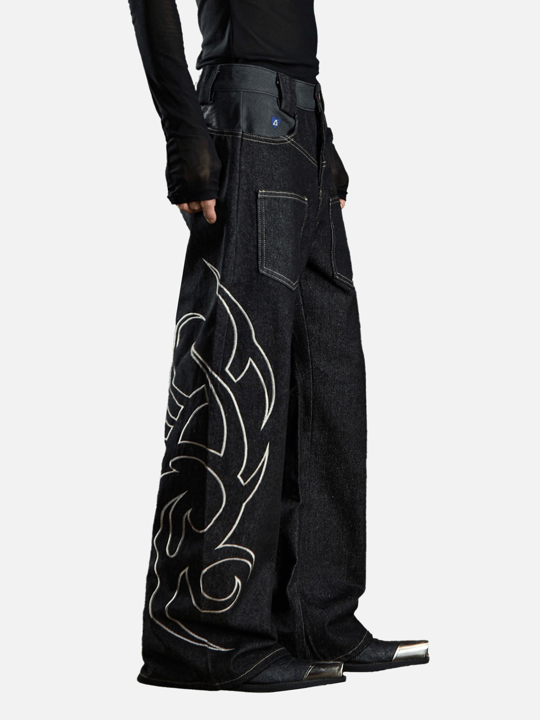 Aelfric Eden Baggy Barrel Embroidery Jeans Product Image