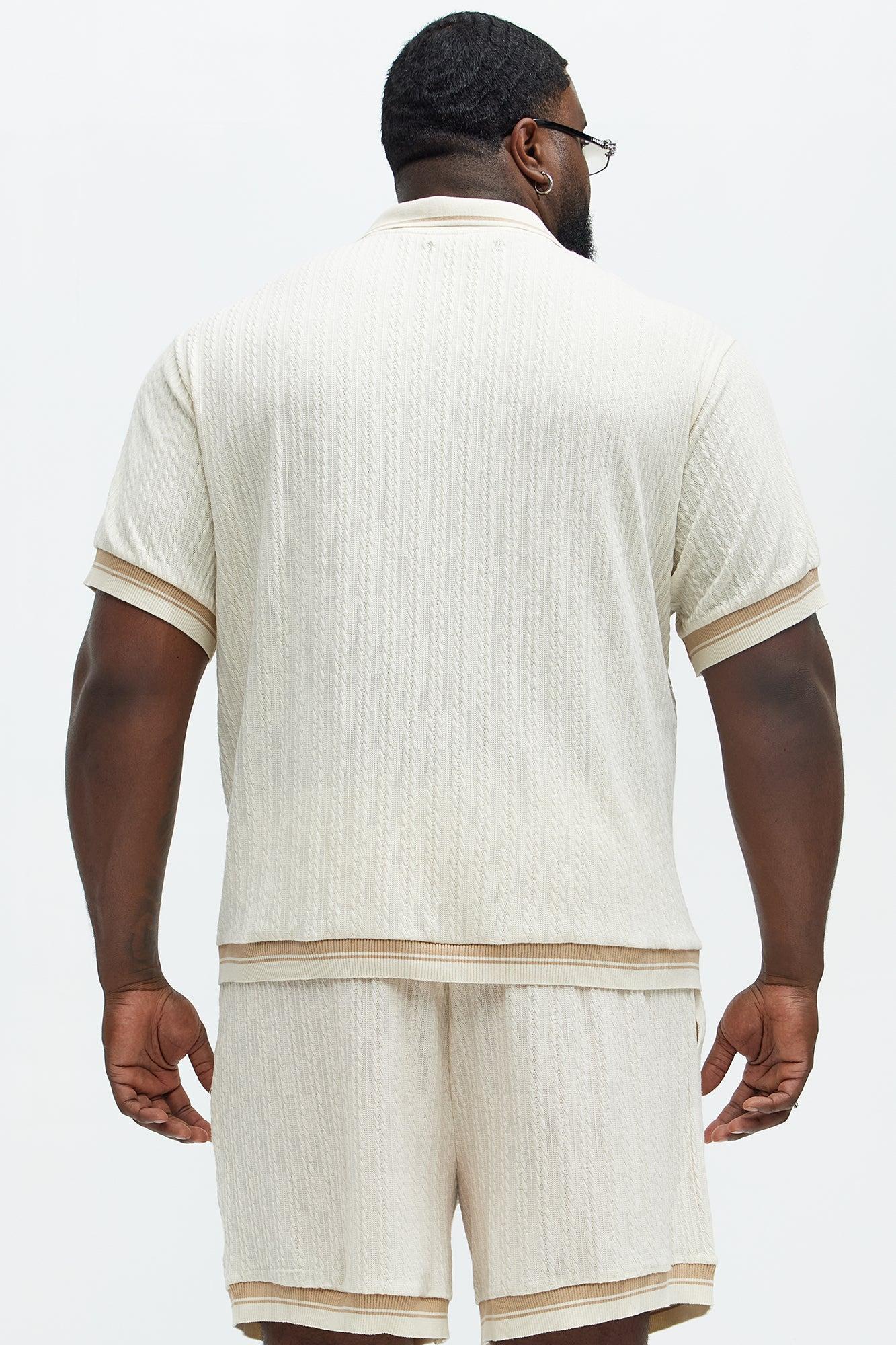 Fisher Knit Johnny Collar Polo - Off White Product Image