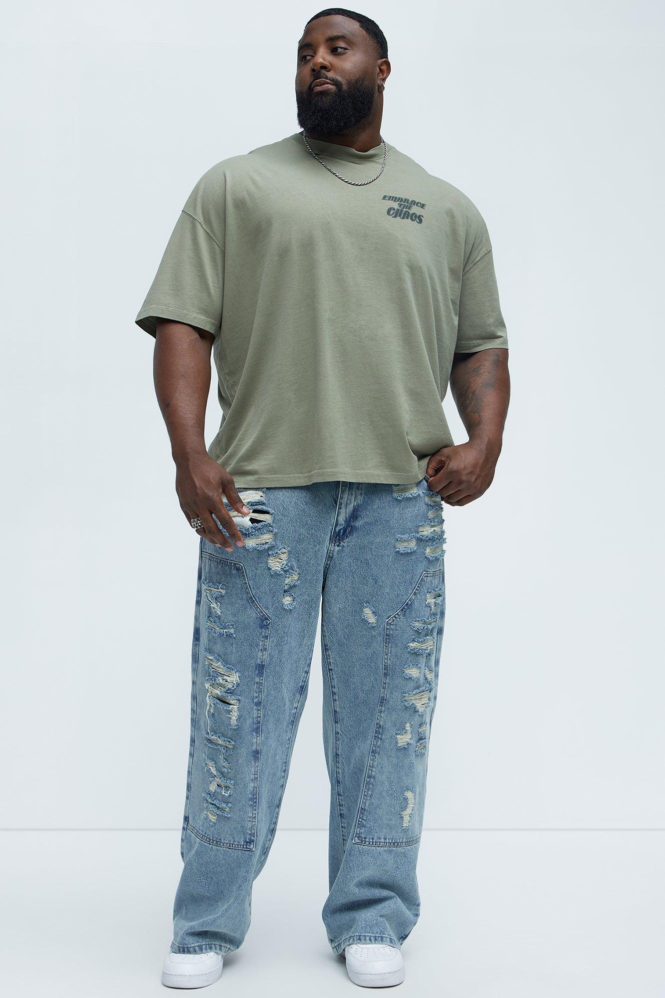 Embrace Chaos Oversized Short Sleeve Tee - Olive Product Image