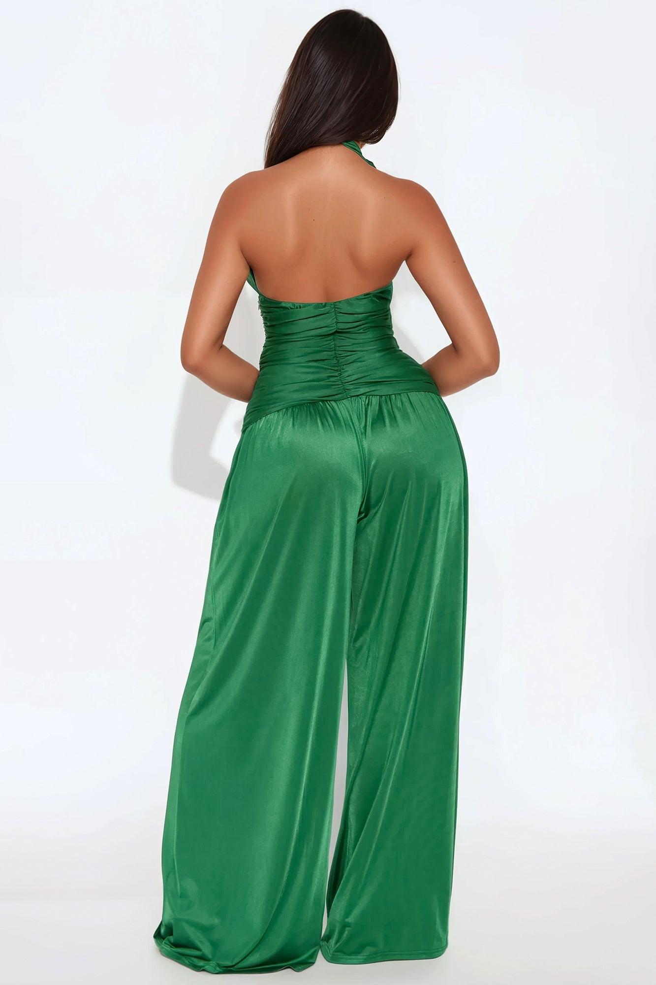 Vanessa Halter Wide Leg Jumpsuit - Green Product Image