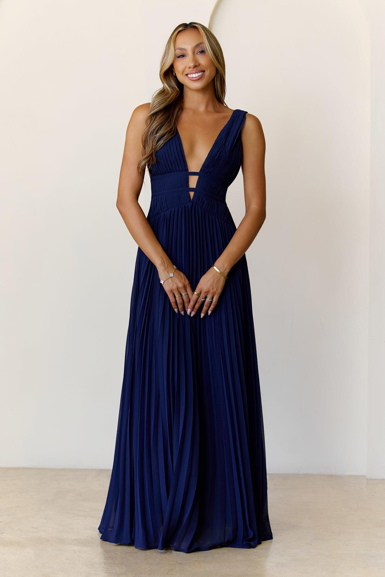 Elegant Vision Maxi Dress Navy Product Image