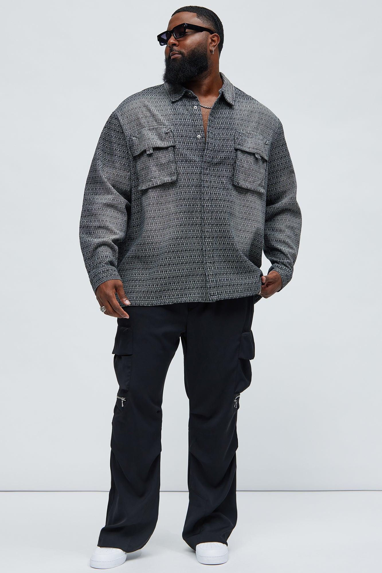 Abel Textured Button Up Shirt - Black Product Image