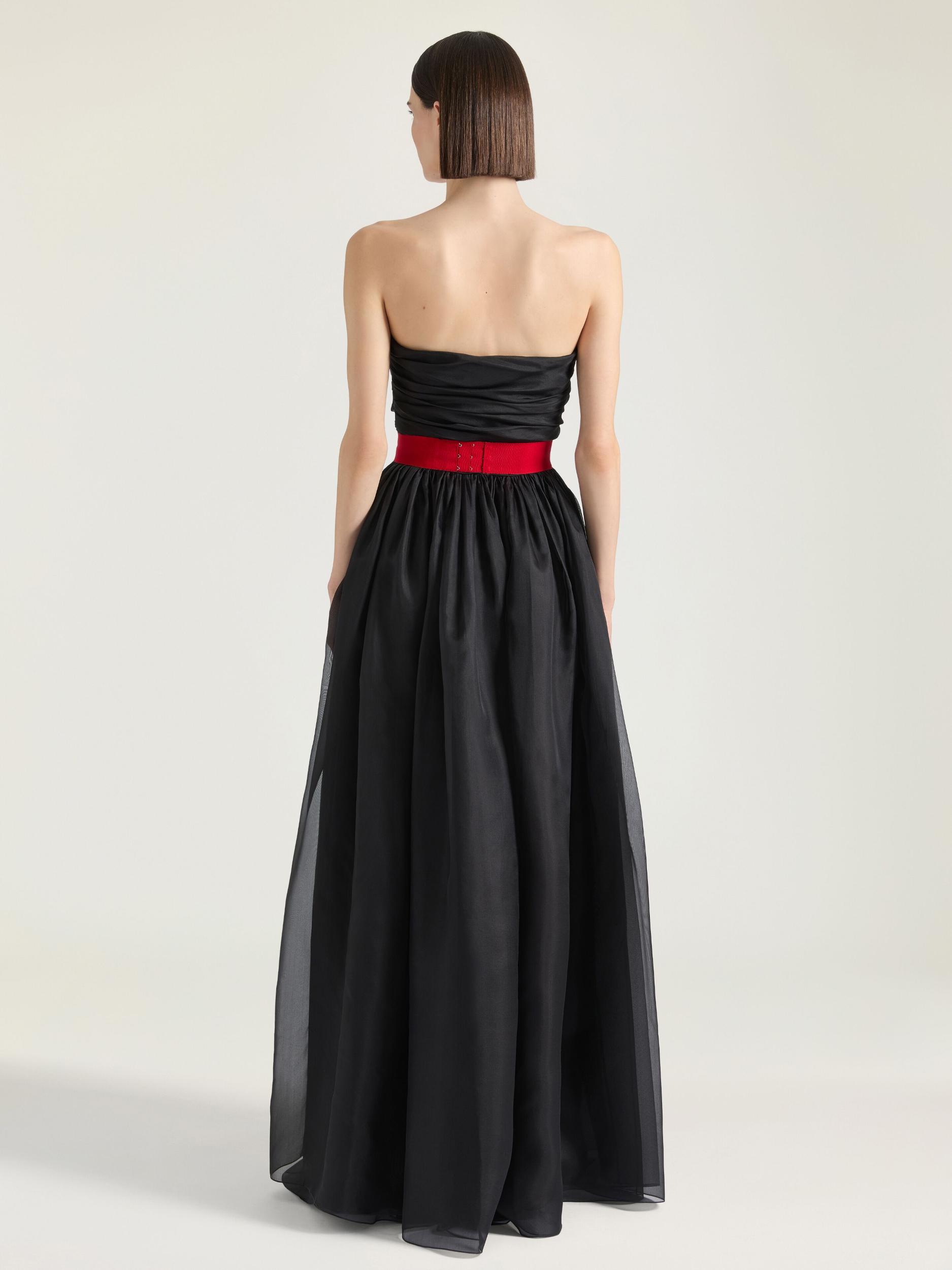 Bustier evening dress in organza Product Image