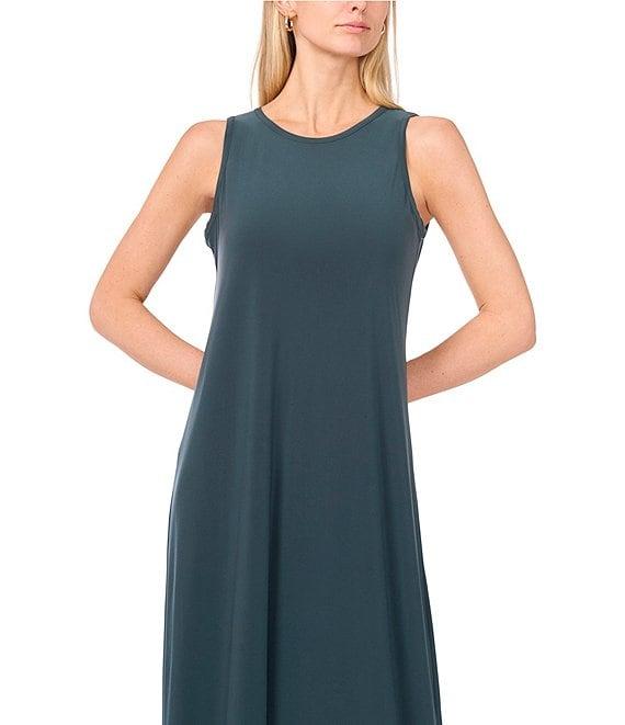 Vince Camuto Sleeveless Keyhole Back Crew Neck A-Line Maxi Dress Product Image