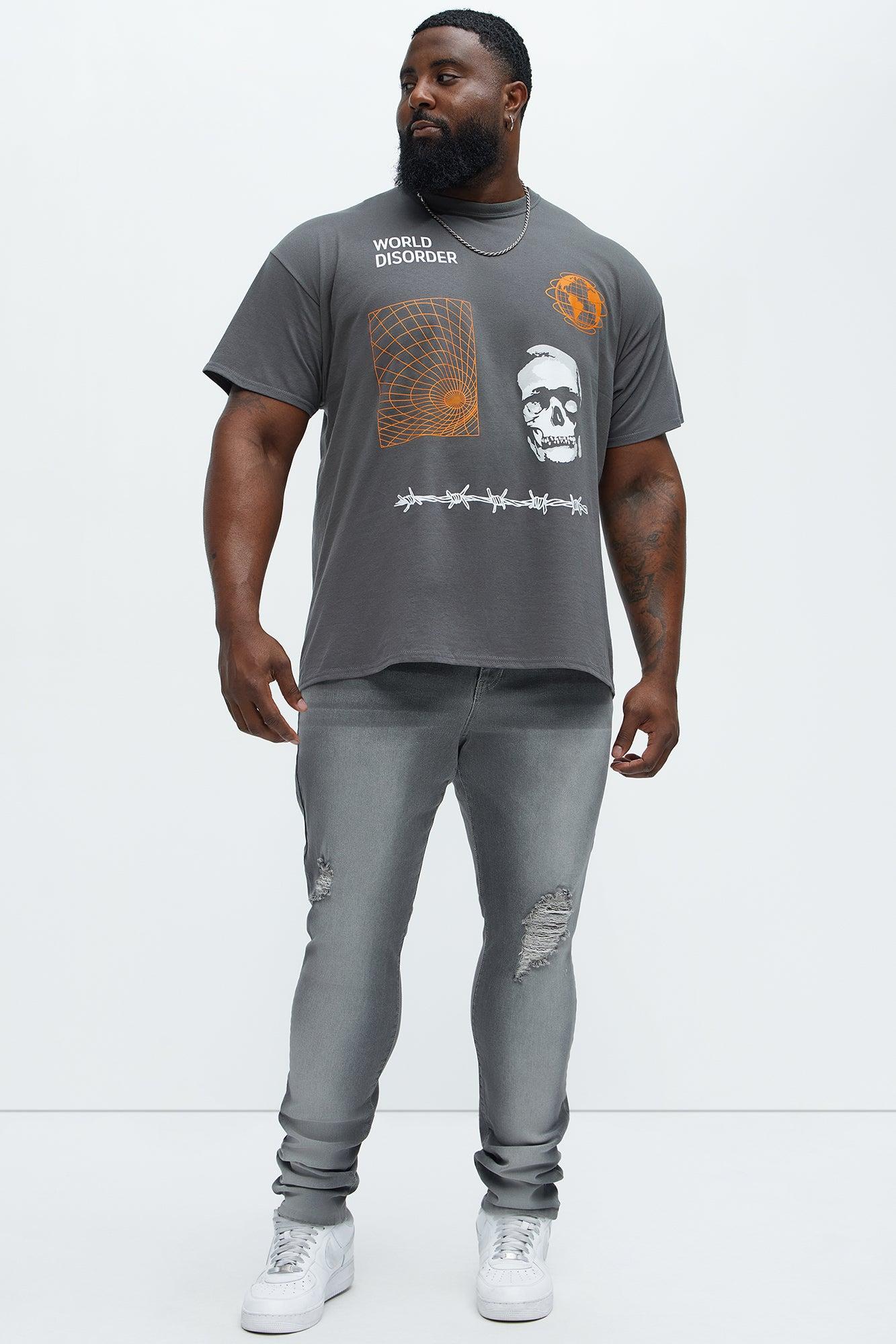 Take No L's Stacked Skinny Jeans - Grey Product Image