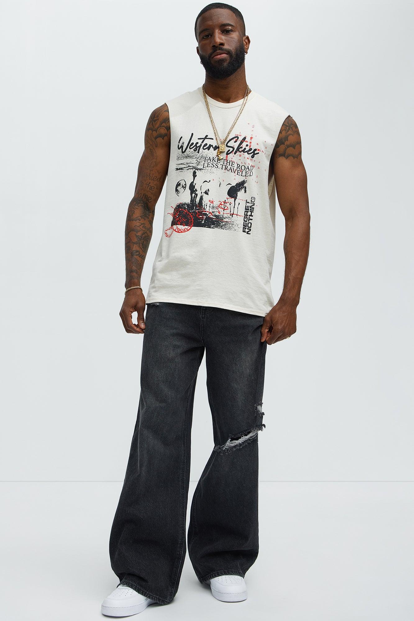 Western Skies Muscle Tee - Natural Male Product Image