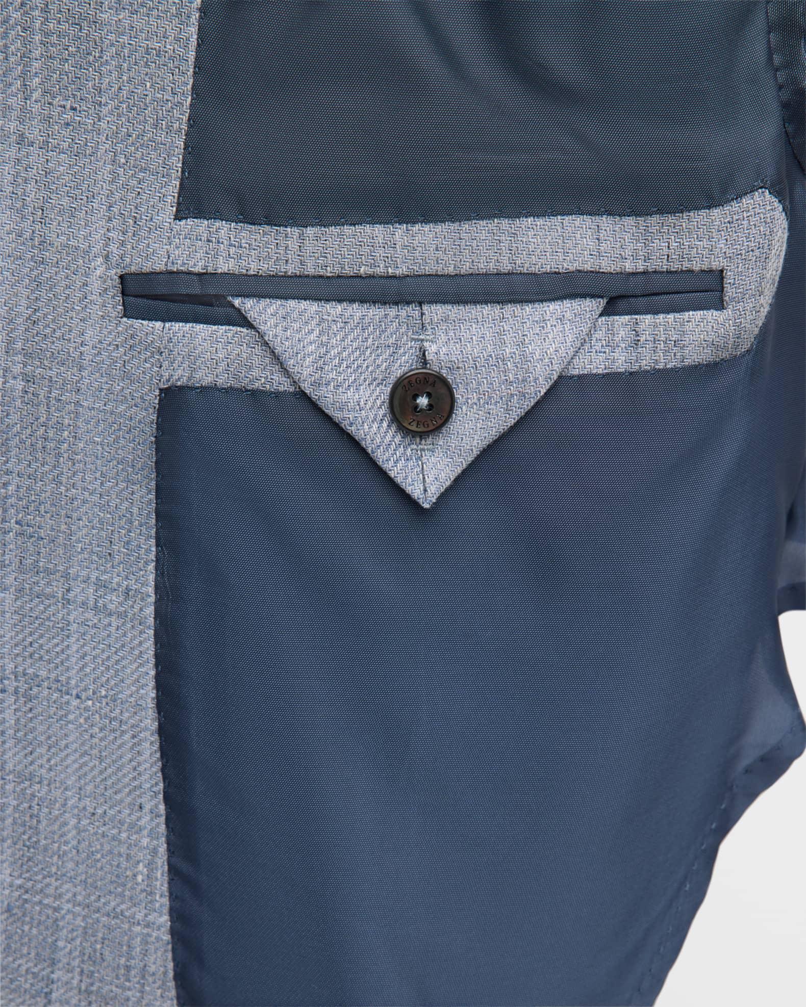 Men's Plaid Linen Sport Coat Product Image