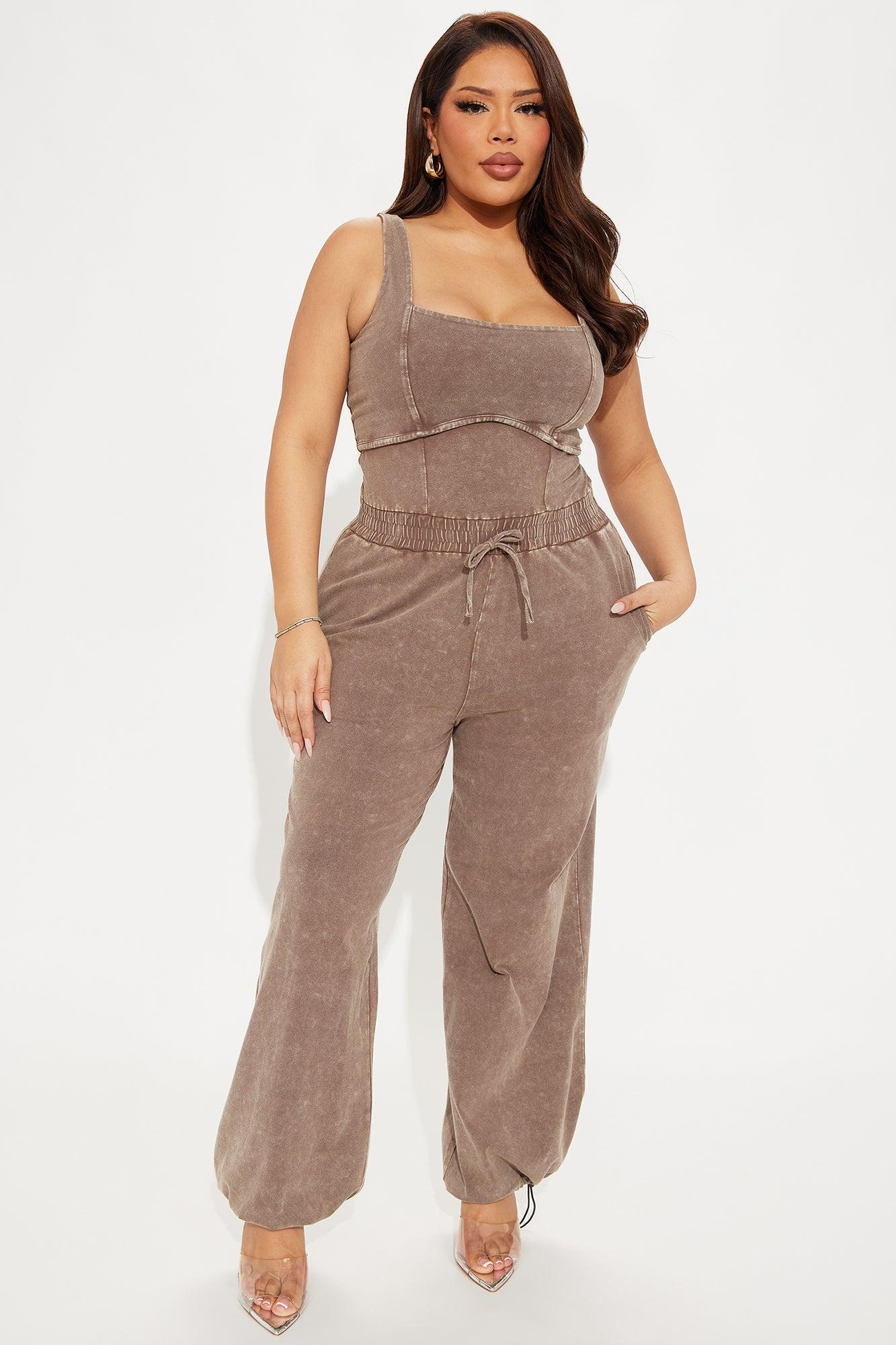 Keep It Up Jumpsuit - Brown Product Image