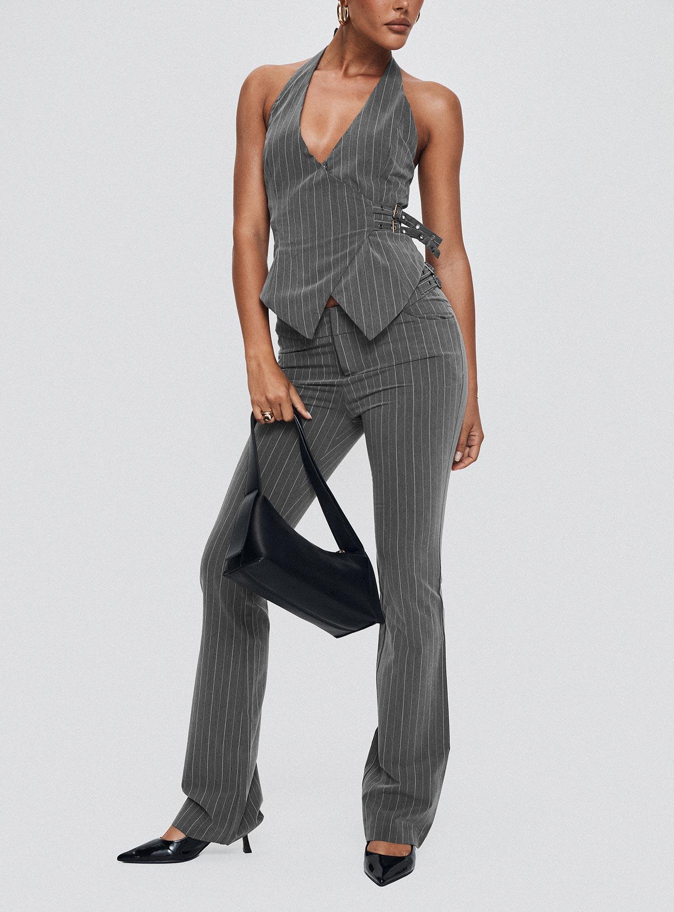 Calexico Buckle Pant Grey Pinstripe Product Image