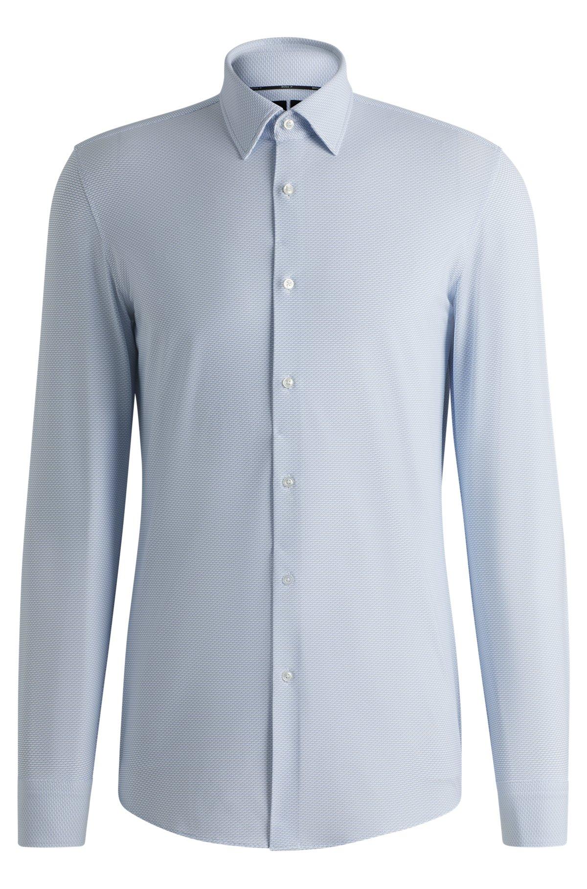 Slim-fit shirt in structured performance fabric Product Image