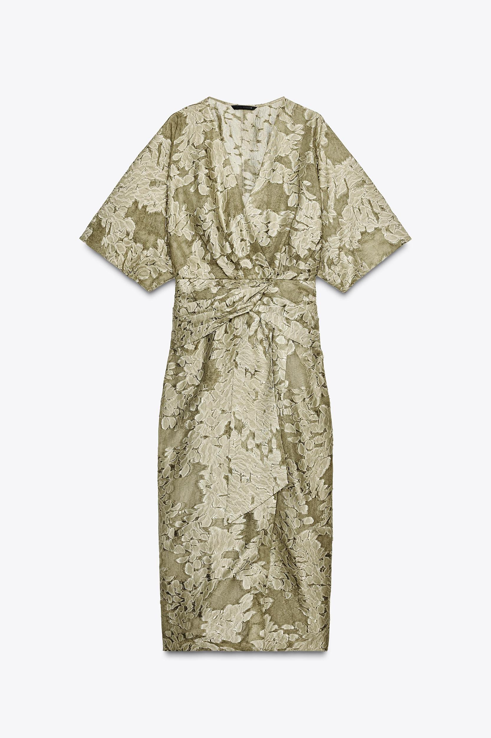 TEXTURED DRAPED DRESS Product Image