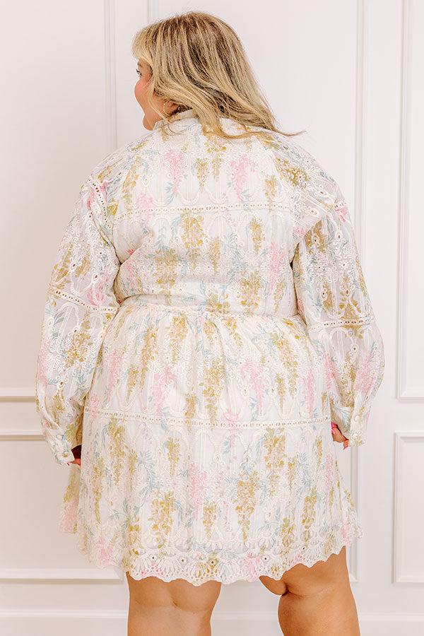 Honey Haze Floral Eyelet Mini Dress Curves Product Image