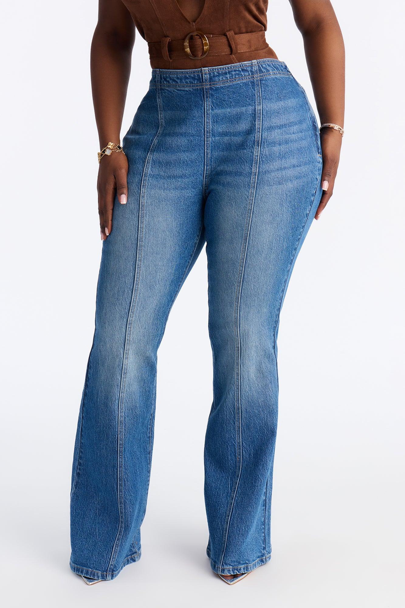 Look Both Ways Stretch Flare Jeans - Medium Wash Female Product Image