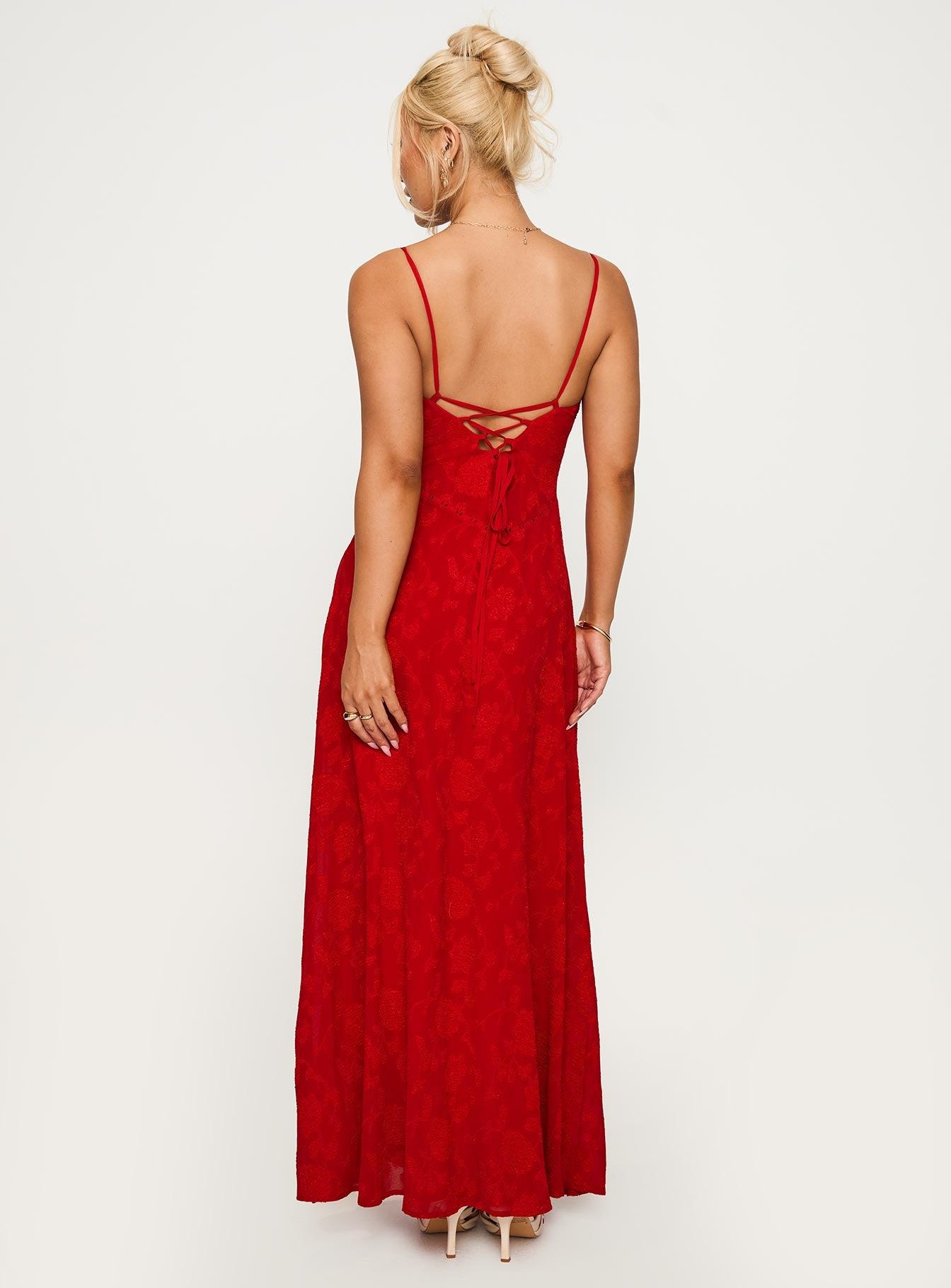 South Of France Maxi Dress Red Product Image