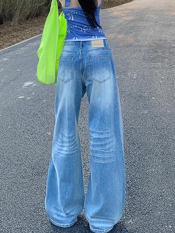 Wash Crease Boyfriend Jeans Product Image