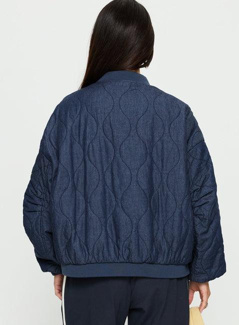 Stick Season Quilted Jacket Navy Product Image