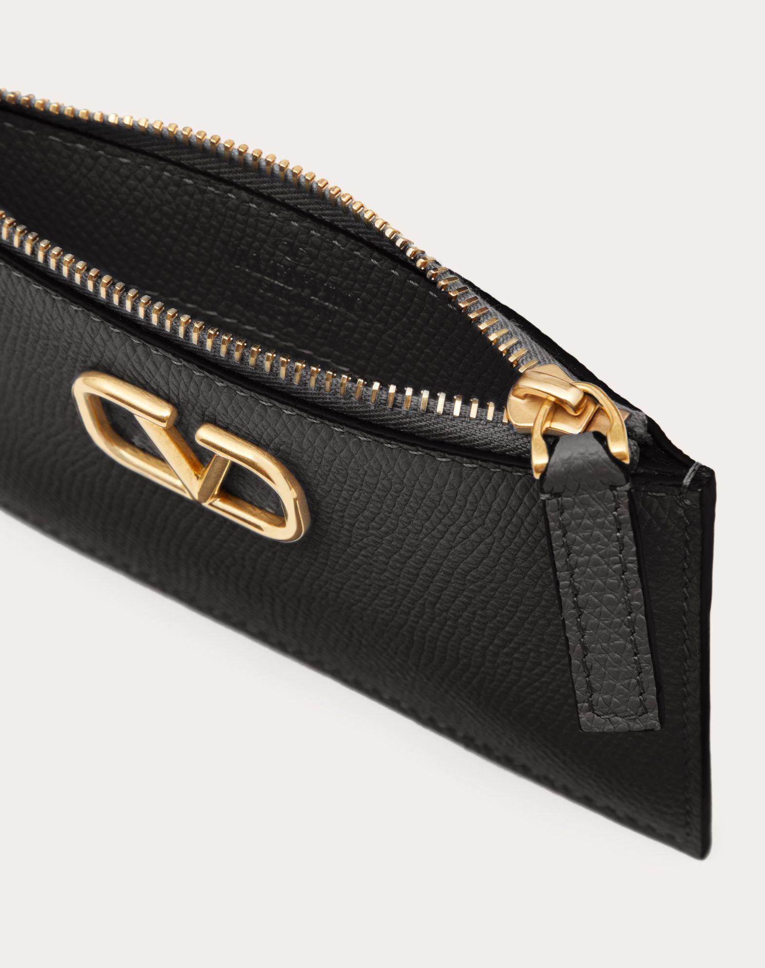 VLOGO SIGNATURE GRAINY CALFSKIN CARDHOLDER Product Image