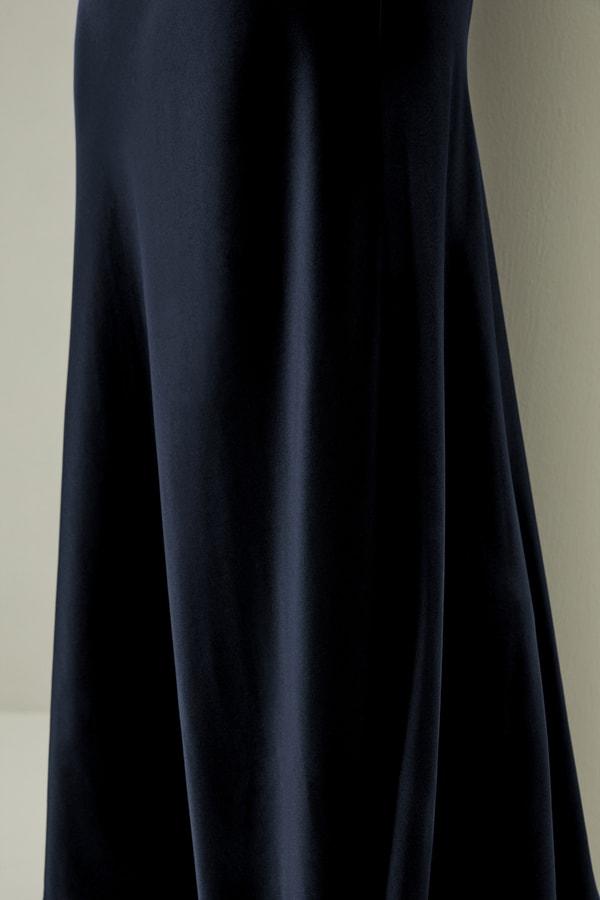 LILYSILK Silk Skirt - Female - Midnight Blue Pure Natural Silk - Fashion Straight-Cut Skirt In Flare Hem Skirt 6 Product Image