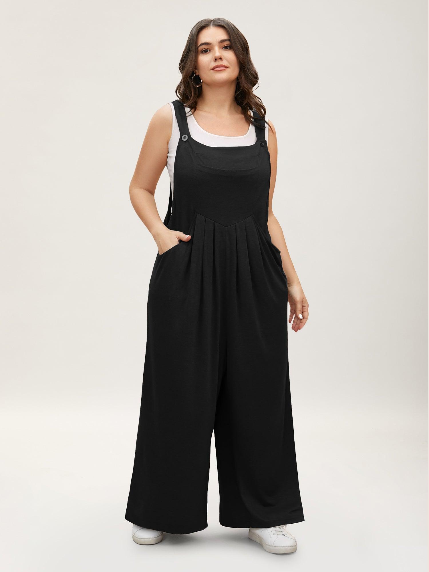 Supersoft Essentials Solid Pleated Pocket Jumpsuit Female Product Image