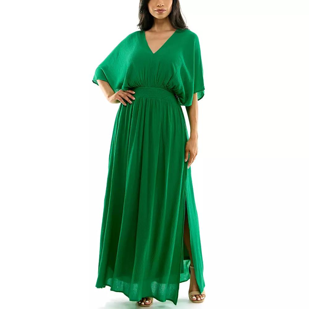Women's Nina Leonard Smocked Maxi Dress,  Product Image