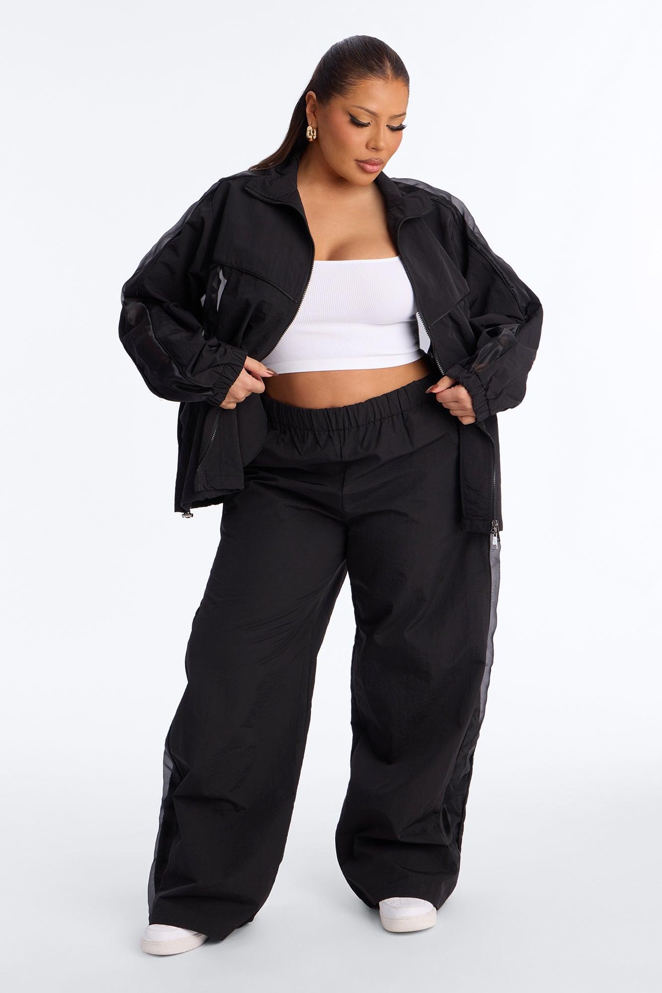 No Days Off Sheer Windbreaker Pant 33″ - Black Female Product Image