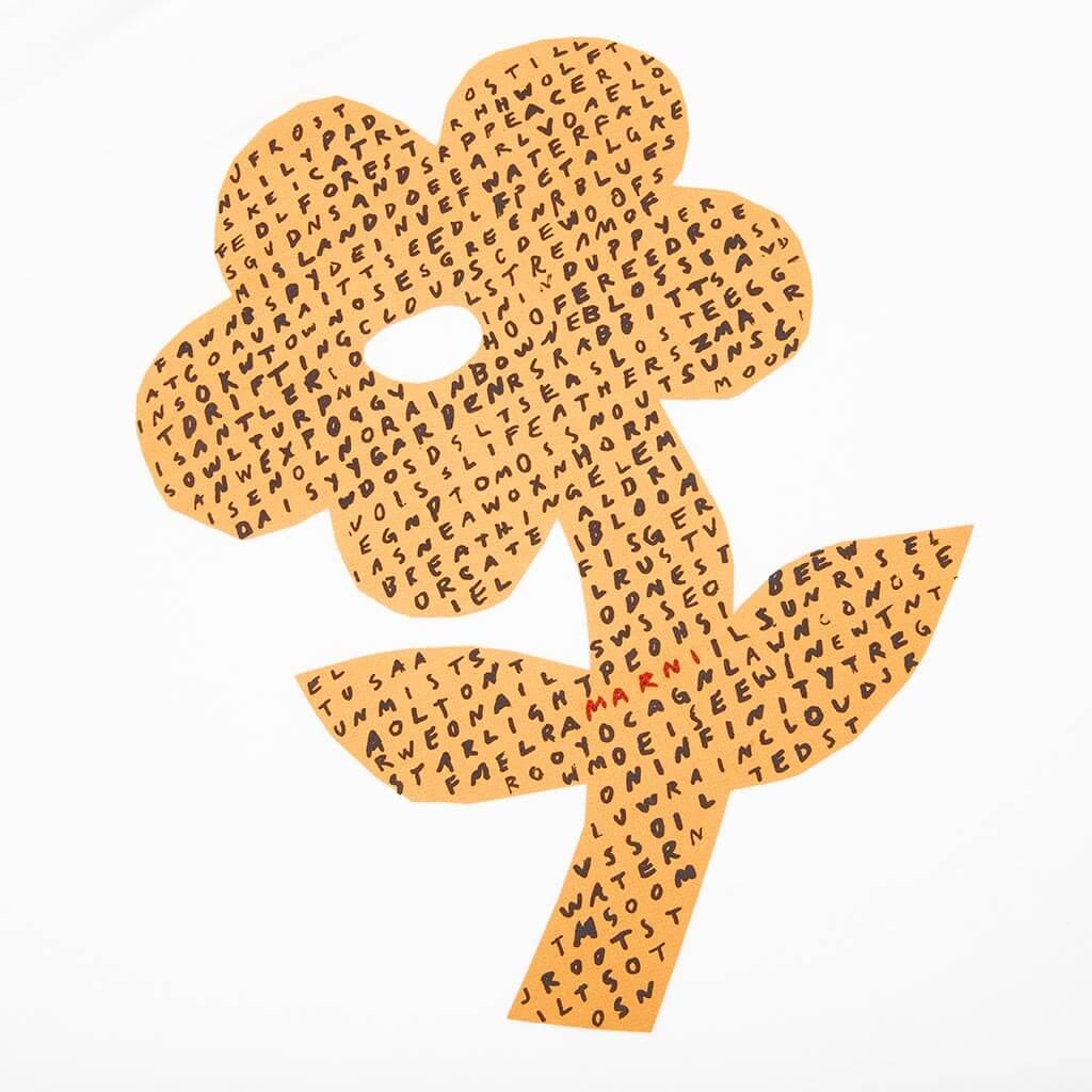 Organic Cotton Hoodies With Wordsearch Flower Print - Natural White Male Product Image