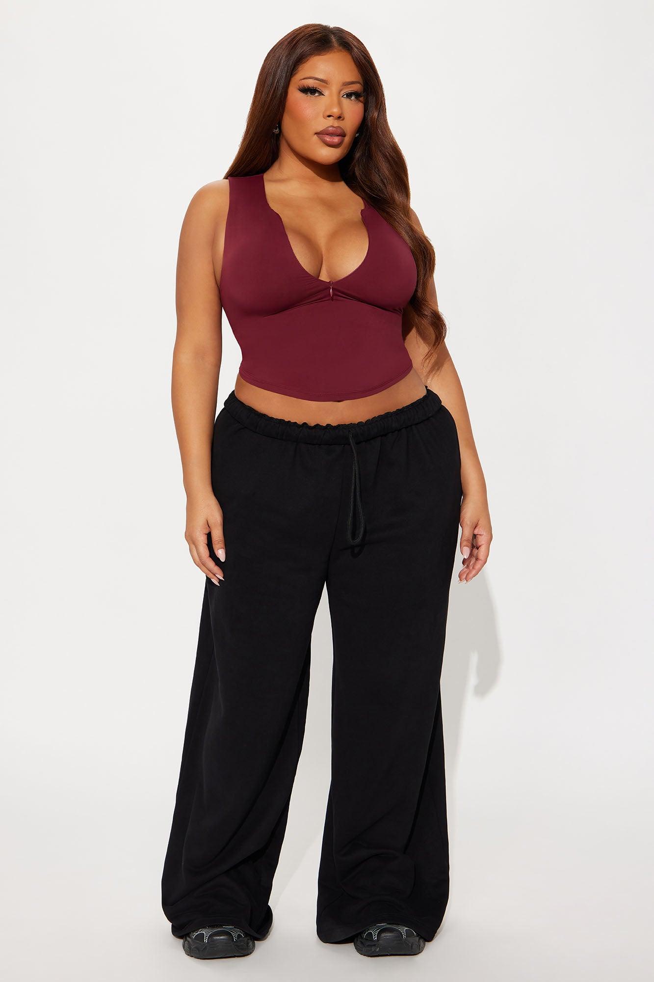 Second Skin Double Lined Zip Front Tank - Wine Female Product Image