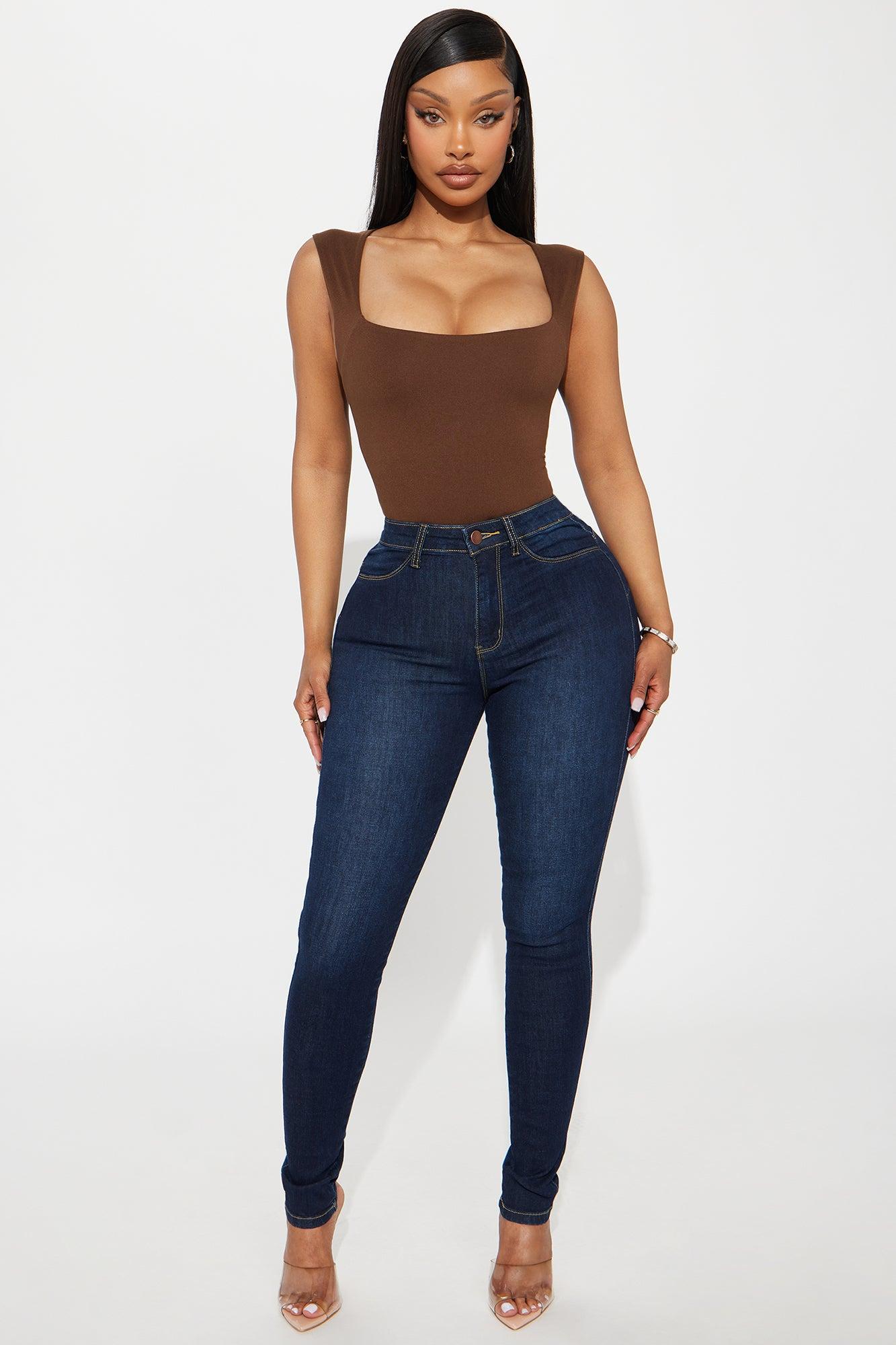 Serena Square Neck Bodysuit - Chocolate Product Image