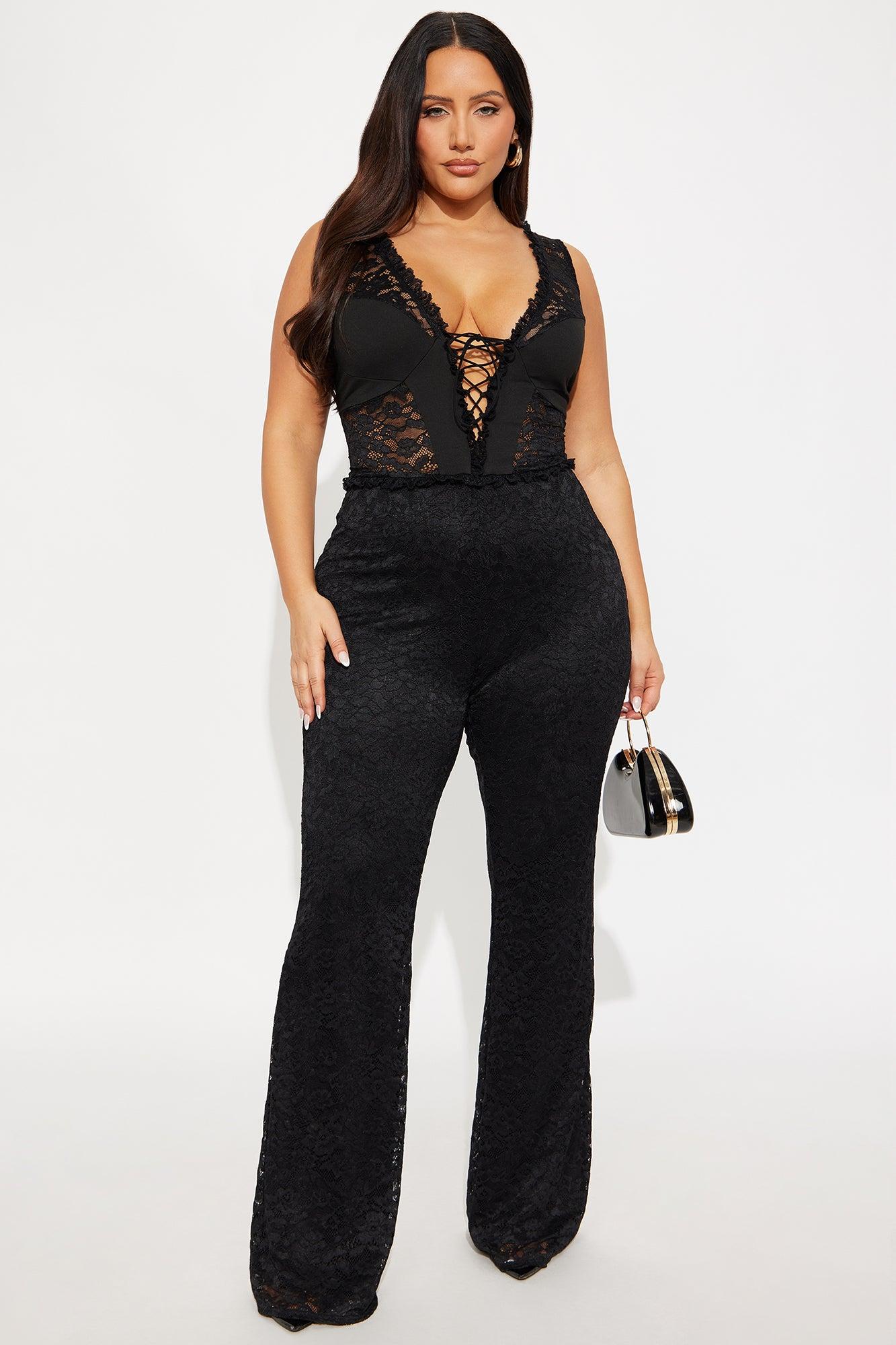 Lamaria Flare Lace Jumpsuit - Black Female Product Image