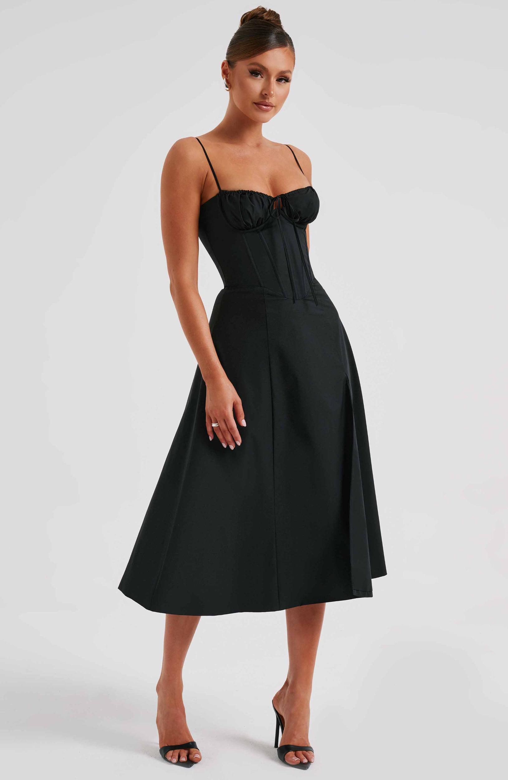 Deanna Midi Dress - Black Product Image