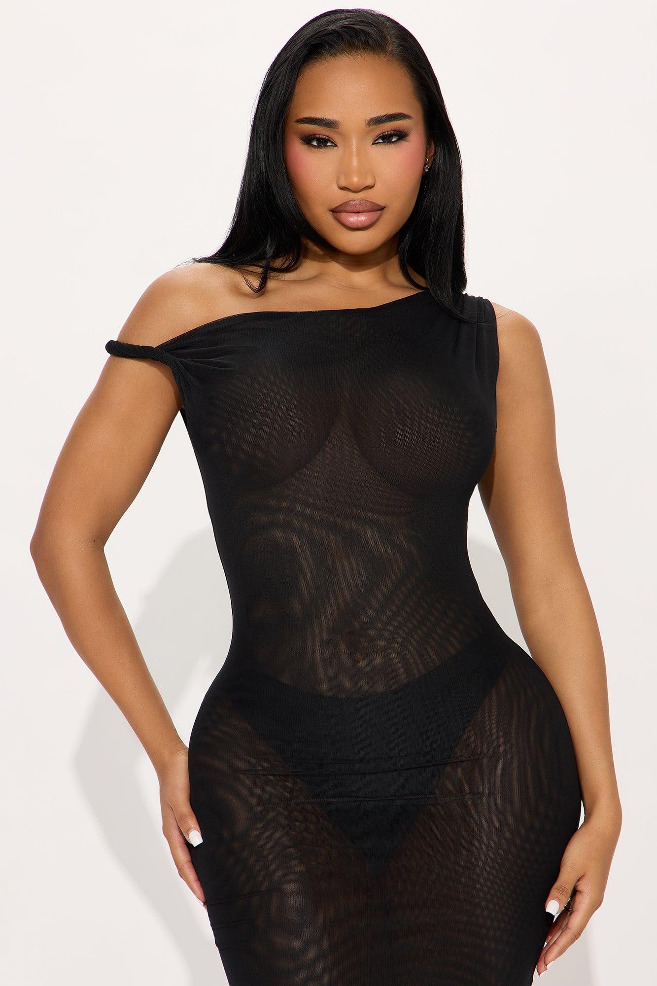 Barely There Sheer Maxi Dress - Black Product Image