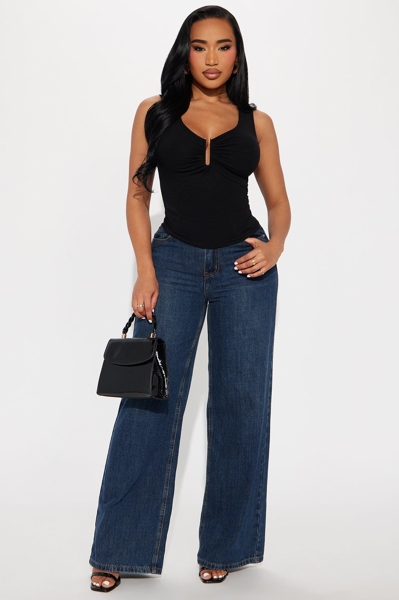 Jolene V-Wire Ruched Tank Top - Black Product Image