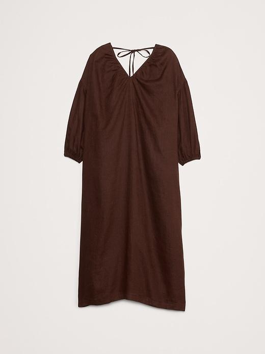 Linen V-Neck Maxi Dress Product Image