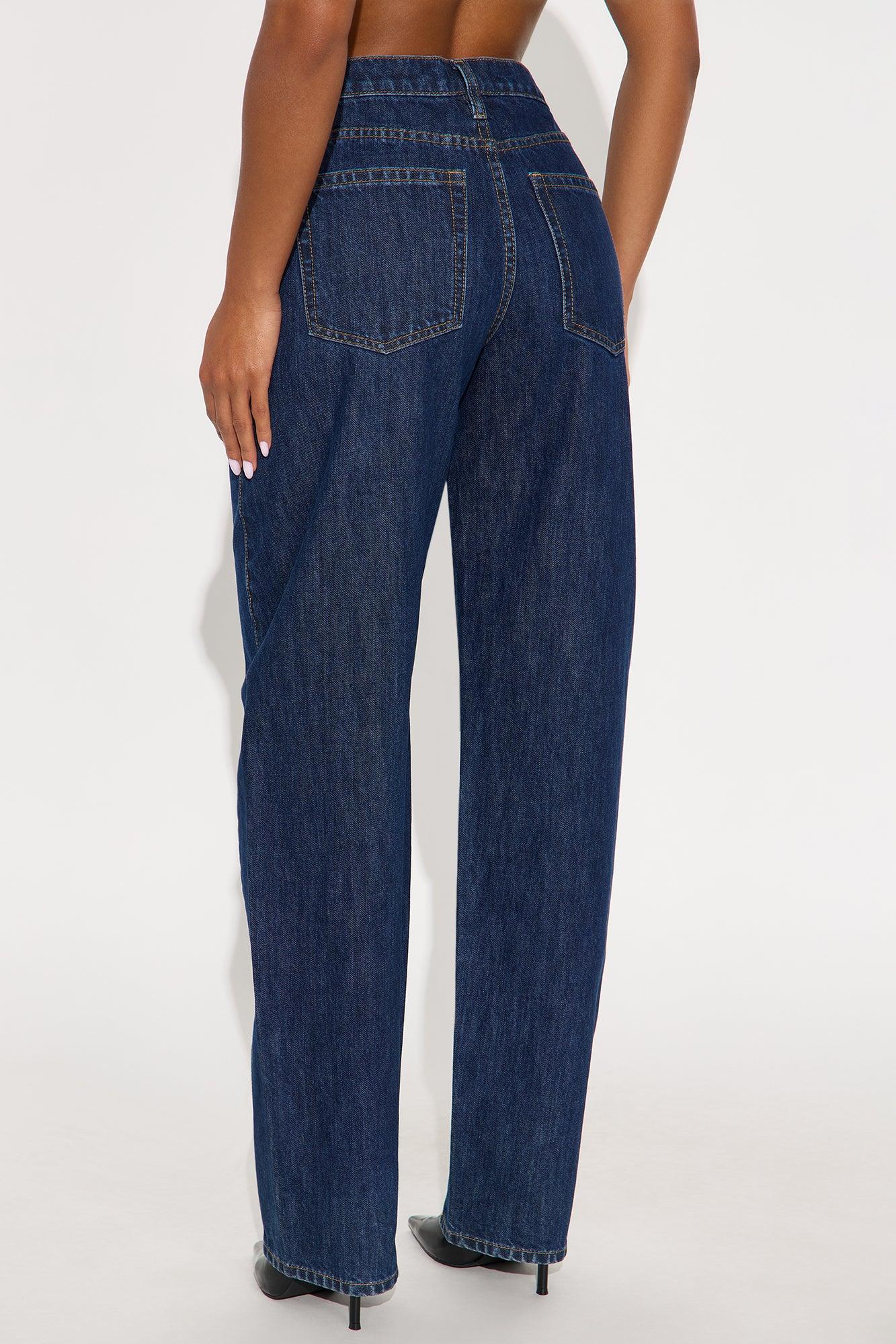 The Classic Slim Barrel Leg Jeans - Dark Wash Female Product Image