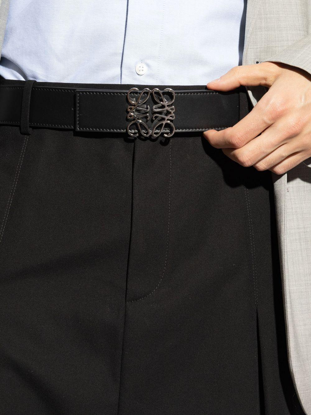 Anagram-buckle leather belt Product Image