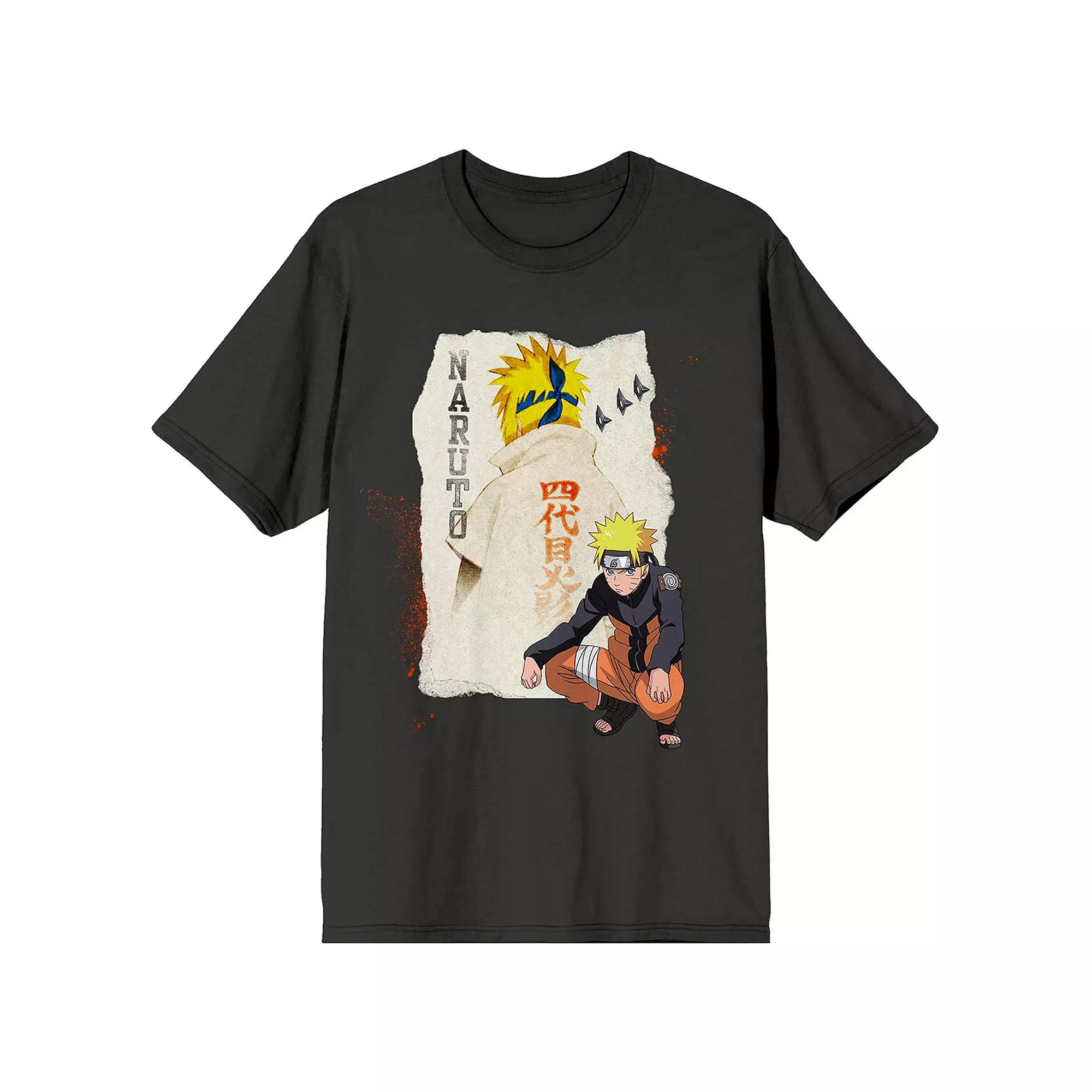 Men's Naruto Shippuden Torn Paper Short Sleeve Graphic Tee,  Product Image